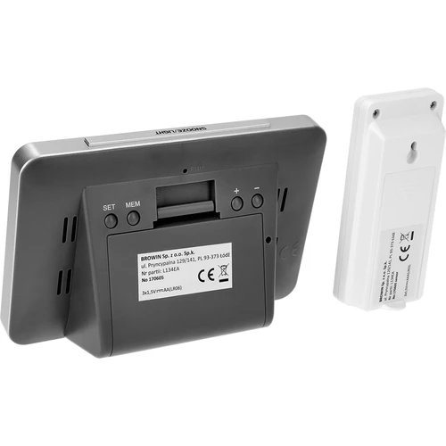 Estação Meteorológica RCC – eletrónica, sem fios, com sensor retroiluminado, preta - 7