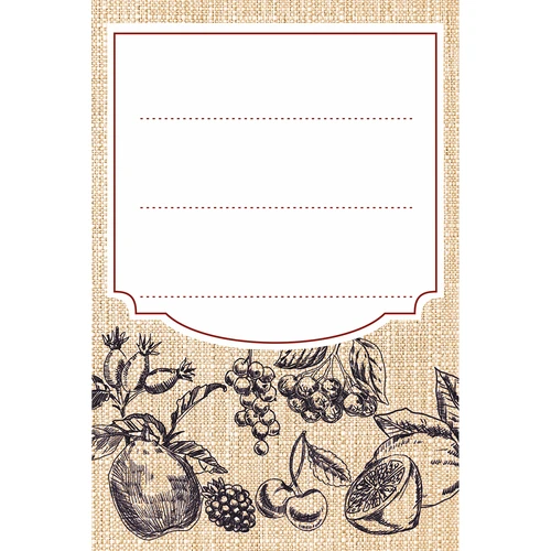 Etiquetas autoadesivas 60 x 90 mm para garrafas, potes frutas esboço - 20 unid.