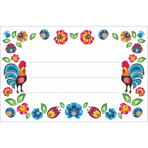 Etiquetas autoadesivas padrão folk 85/55 mm - 20 unidades