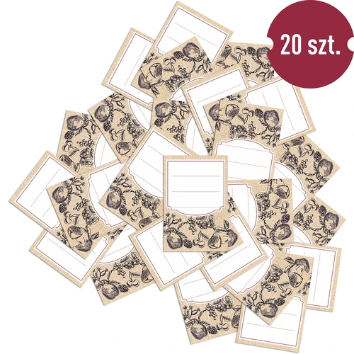 Etiquetas autocolantes 60 x 90 mm para garrafas e frascos, frutas em esboço - 20 unid. - 3