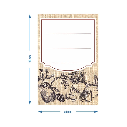 Etiquetas autocolantes 60 x 90 mm para garrafas e frascos, frutas em esboço - 20 unid. - 4