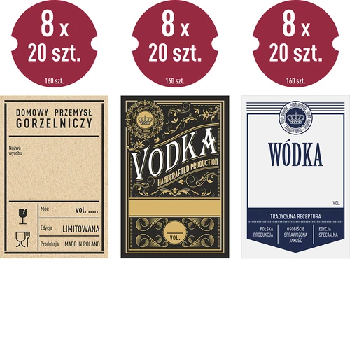 Etiquetas autocolantes 60x90 mm para garrafas e vodka, 3 modelos, 20 unidades - 2