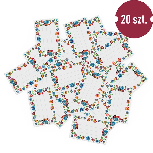 Etiquetas autocolantes padrão folclórico 85/55 mm - 20 unidades - 3