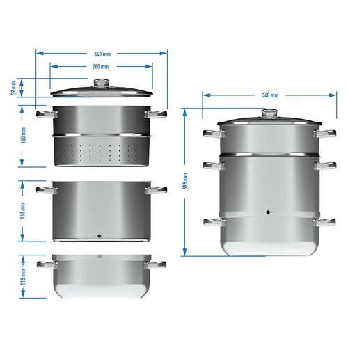 Extrator de suco inoxidável 8 L - 8