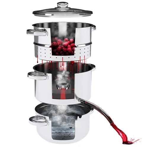 Extrator de sumo a vapor em aço inoxidável 5 L com função de cozer a vapor - 5