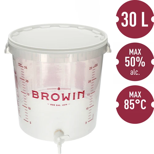 Fermentador 30 L com graduação impressa, torneira e 3 borbulhadores - 2