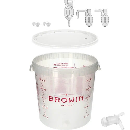 Fermentador 30 L com graduação impressa, torneira e 3 borbulhadores - 7