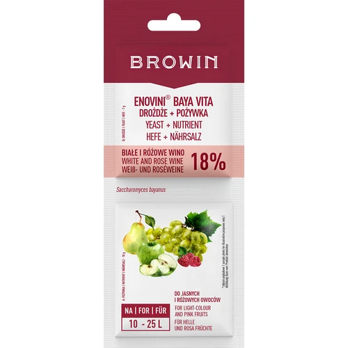 Fermento Bayanus + nutriente - vinhos brancos e rosés  - 1 
