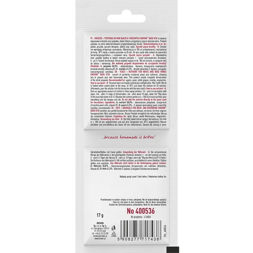 Fermento Bayanus + nutriente - vinhos brancos e rosés - 2