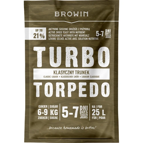 Fermento de destilaria Turbo Torpedo 5-7 dias 21% 100g  - 1 