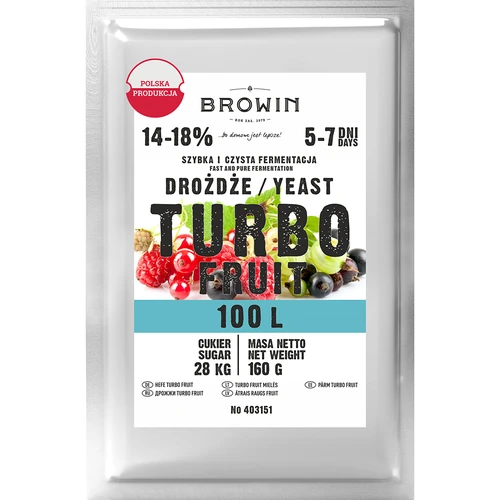 Fermento de Vinho Turbo Fruit 5-7 dias 100 L  - 1 