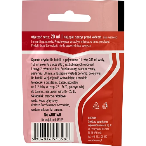 Fermento enológico Malaga, 20 ml - 2