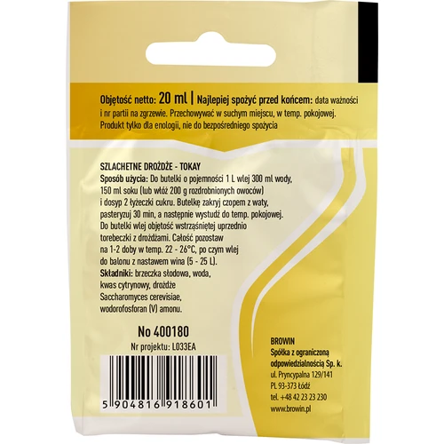 Fermento enológico Tokay, 20 ml - 2