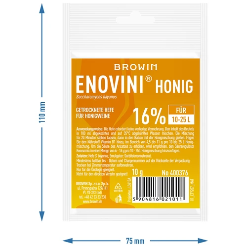 Fermento seco para hidromel Enovini Mel 10g - 3