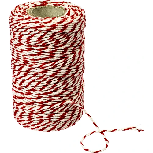 Fios de charcutaria branco-vermelho algodão (240°C) 55 m  - 1 