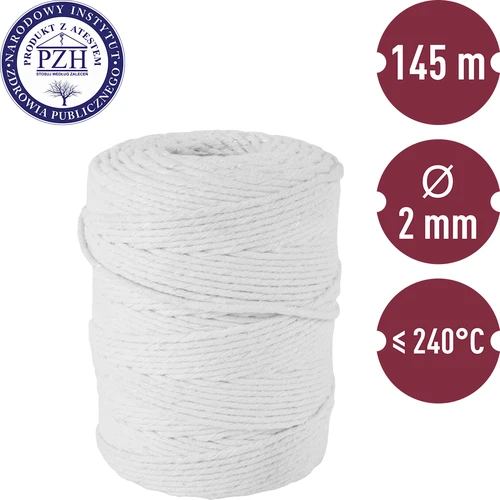 Fios de charcutaria de algodão brancos (240°C) 145 m - 2