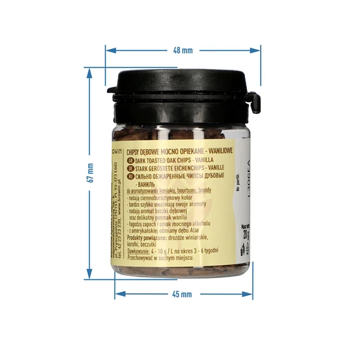 Flocos de carvalho de baunilha, fortemente tostados, 20g - 8