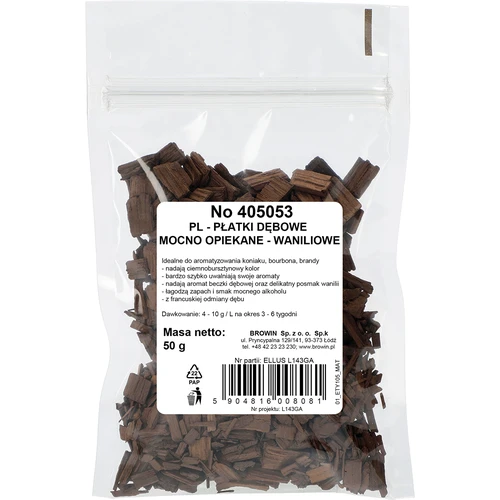 Flocos de carvalho de baunilha, fortemente tostados, 50 g - 2