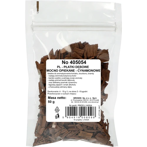 Flocos de carvalho fortemente tostados com canela 50 g - 2