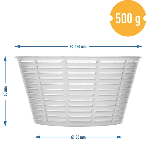 Forma de queijo para ricota Ø 12 x 6,5 cm para 500 g - 4