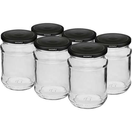 Frasco 250 ml fi 66/4 tampa preta - 6 unid.  - 1 