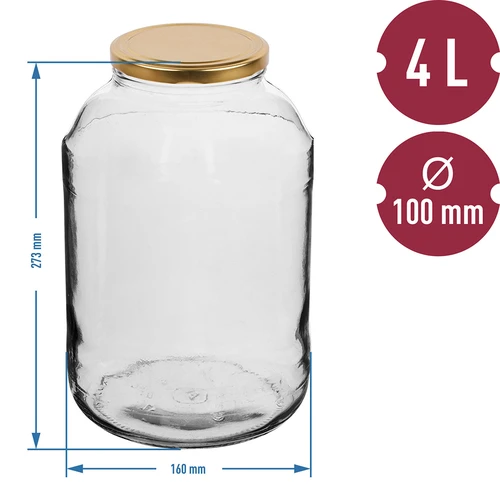 Frasco 4 L com tampa ø 100 - 3