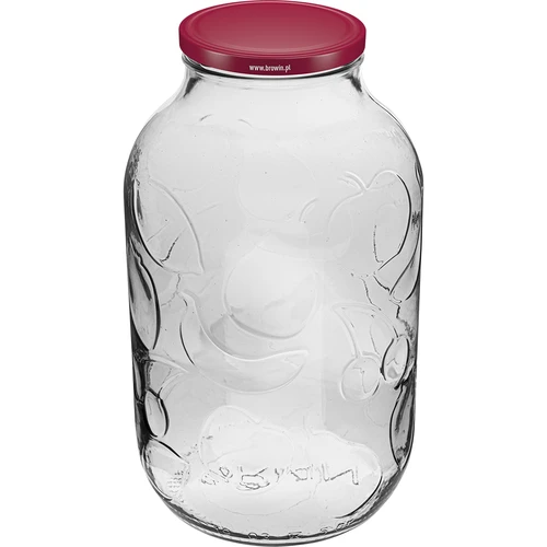 Frasco 5L com ornamento tampa bordô fi 100  - 1 