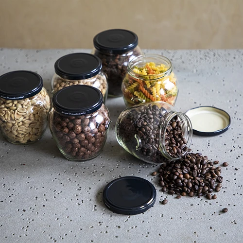 Frasco Amfora 580 ml (fi 82) com tampa preta, 6 unidades - 5