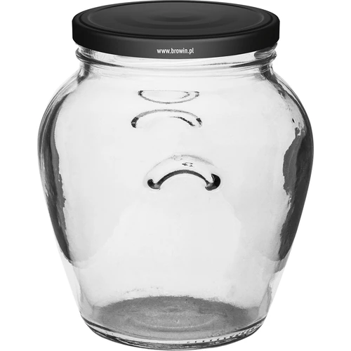 Frasco Ânfora 580 ml (fi 82) com tampa preta 6 unid. - 2
