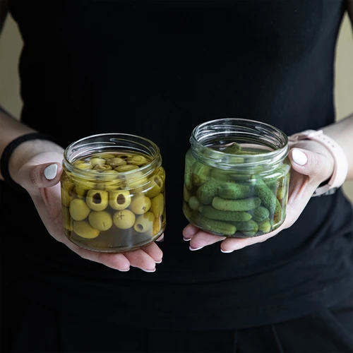 Frasco baixo 330 ml - com tampa preta fi 82/6, 6 unidades - 10