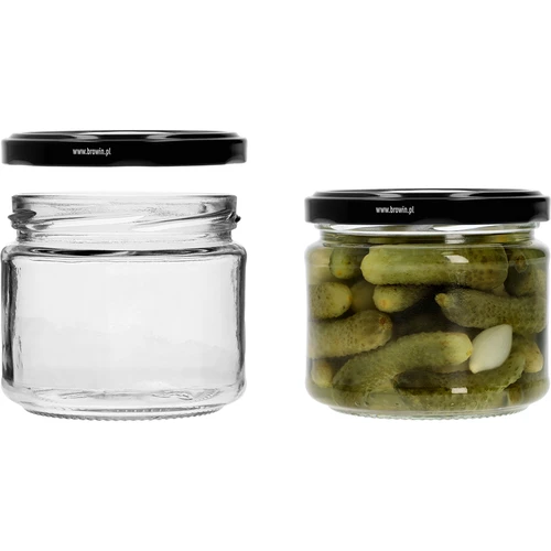 Frasco baixo 330ml - com tampa preta fi 82/6, 6 peças - 5