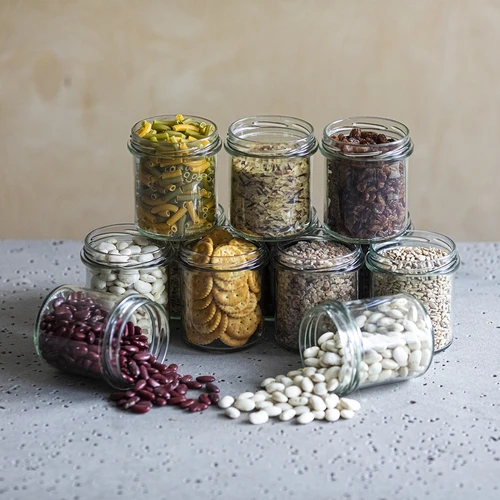 Frasco cilíndrico 350 ml (Ø 82 mm) com tampa bordeaux - 6 unid. - 6