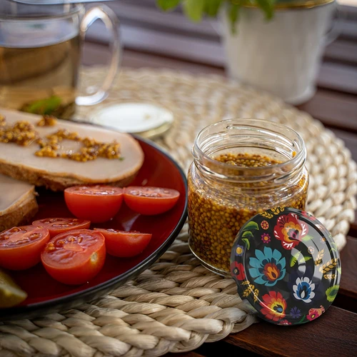 Frasco de 212 ml com tampas coloridas ø 66. - 15