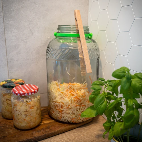 Frasco de vidro de 8 L, com pinças - 9