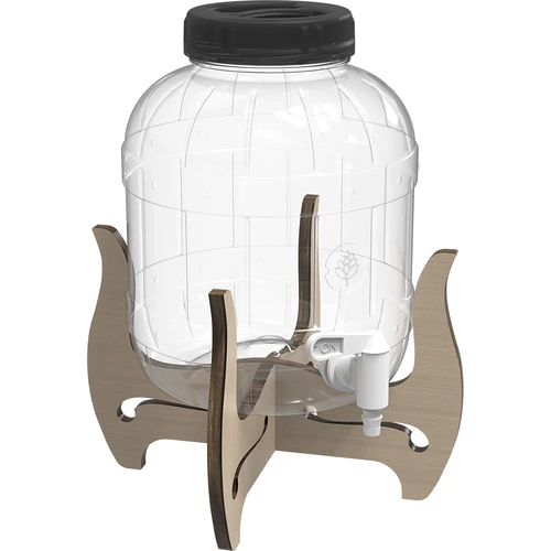 Frasco inquebrável 5 L com torneira e suporte de madeira, reversível - 4