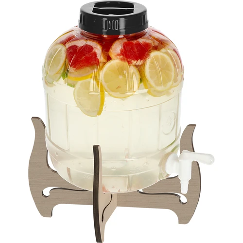 Frasco inquebrável 8 L com torneira e suporte de madeira reversível - 3