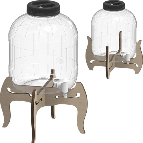Frasco inquebrável 8 L com torneira e suporte de madeira reversível - 5
