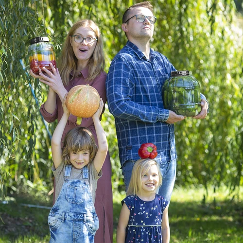 Frasco inquebrável e multifuncional com tampa preta, 10 L - 5