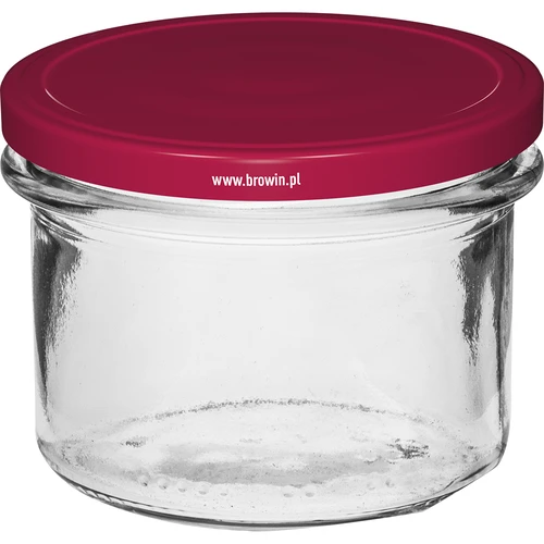 Frasco simples 235 ml (fi 82) com tampa bordeaux, 6 unid. - 2