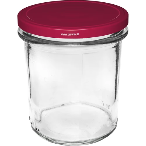 Frasco simples 350 ml (fi 82) com tampa bordô 6 unid. - 2