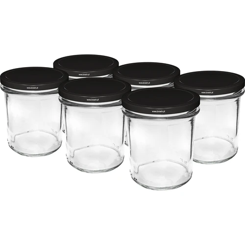 Frasco simples 350ml com tampa preta fi82 - 6un.  - 1 