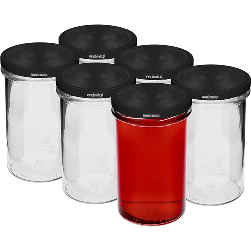 Frasco simples 545ml (fi 82) - com tampa preta, 6 unid. - 2