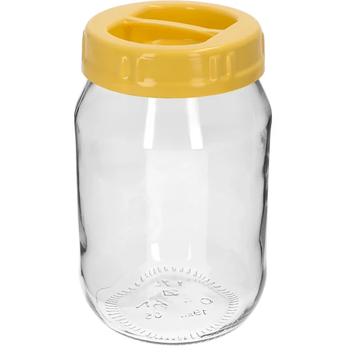 Frasco TO 1,7 L com tampa amarela de plástico, com pega, fi 100, 1 un.