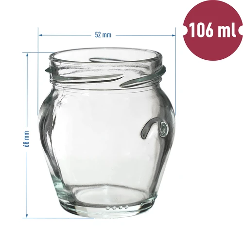 Frasco TO 106 ml Ânfora com tampa colorida fi 53 - 8 unid. - 6