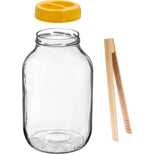 Frasco TO 4 L, pinça e tampa de plástico Ø 100 mm, com pega - 2