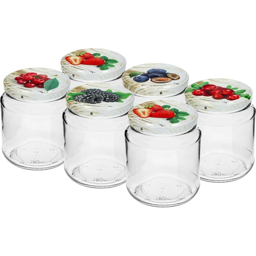 Frasco TO, grosso 580ml com tampa colorida fi82/6, 6 peças  - 1 