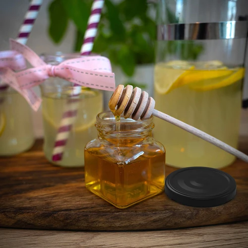 Frasco twist-off 120 ml - Quadrado TO 53 com tampa preta, 6 un. - 9