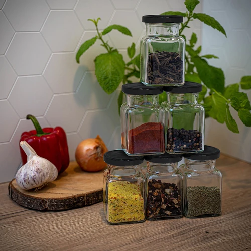 Frasco twist-off 150 ml Quatro Cantos Ø 53 mm com tampa preta, 6 un. - 10