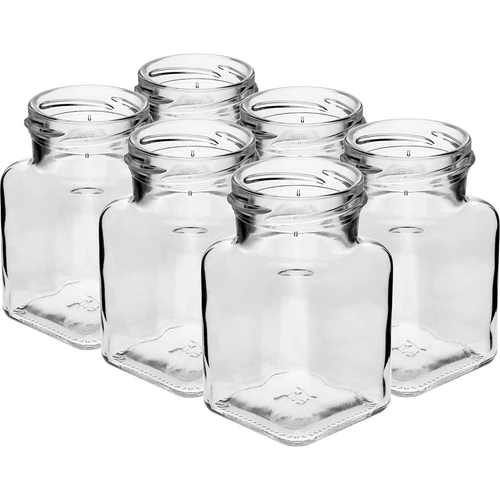 Frasco twist off 150ml Quatro cantos fi 53 com tampa preta, 6 unid. - 3