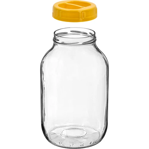 Frasco twist-off 4 L e tampa de plástico fi 100 com alça - 2